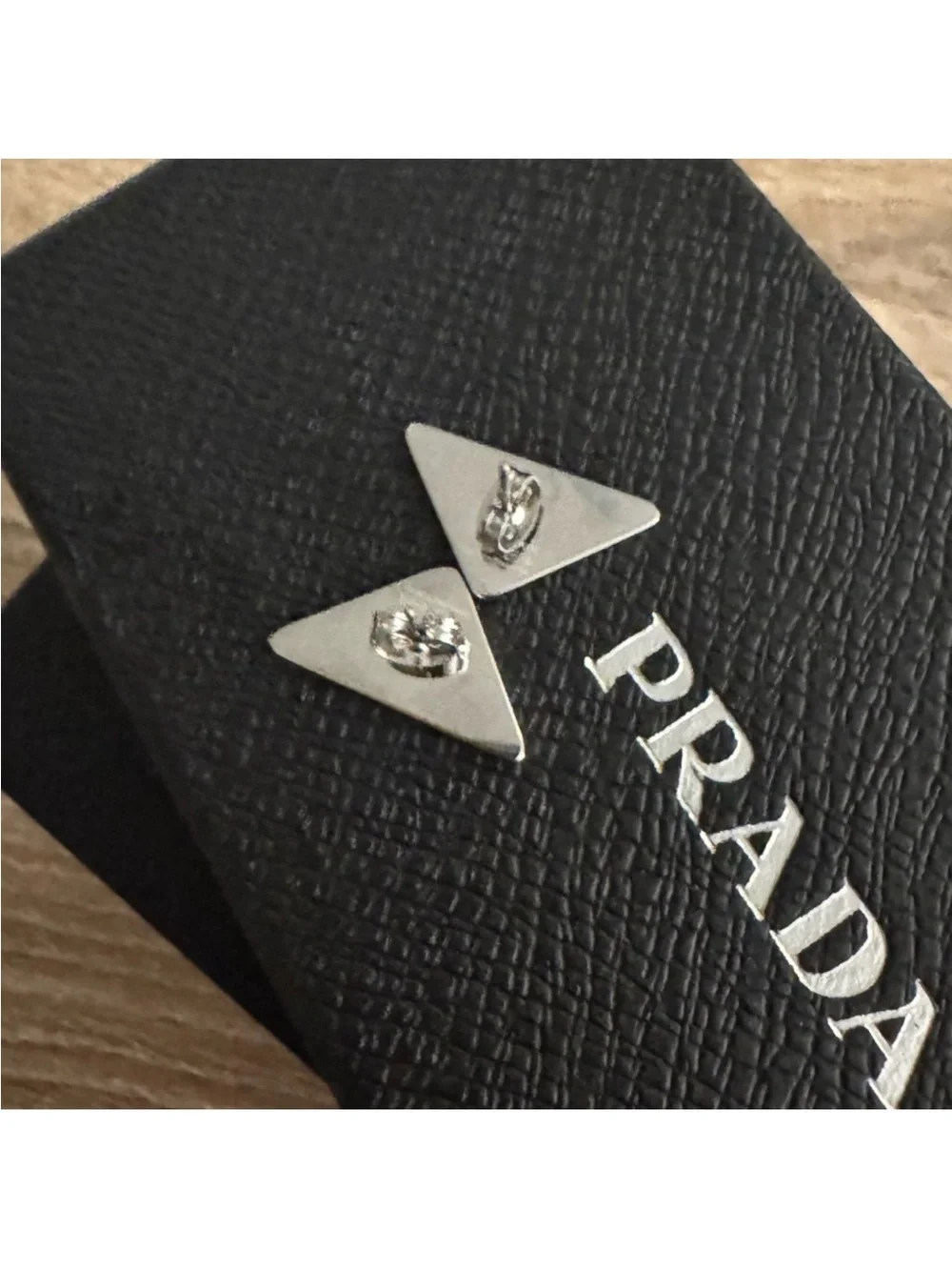 Prada Black Triangle Logo earrings - Prada Milano - Picture 3 of 7